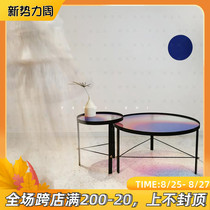  Yayozhi original design starry sky coffee table gradient edge Nordic modern art round glass tea table combination
