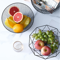 Nordic Minimalist Water Fruit Basket Creative Living Room Tea Table Home Fruits & Vegetables Drain Containing Basket modern iron Art set