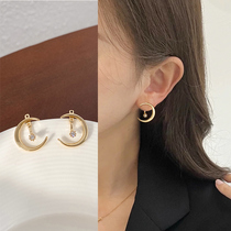 Moon Stars Earrings 2021 New Tide Suitable for Summer Earrings Senior Sensation Light Lavish Lukewarm Summer Season