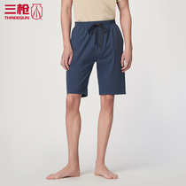 Three gun shorts men summer flower gray water soft cotton mens home shorts elastic pants pants casual pants youth 50523
