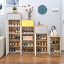 Breathable corner drop mini single door shoe cabinet narrow high vertical entrance door outside shoe rack small small small corridor solid wood