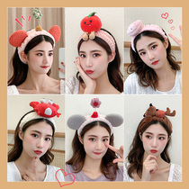 Net red cartoon makeup face hair band female mask simple Joker Korean hair hoop tie tie hair card headgear