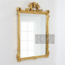 106x73 American and European French living room decorative mirror Entrance mirror Bathroom hanging mirror Bathroom mirror Fireplace mirror Villa bright gold