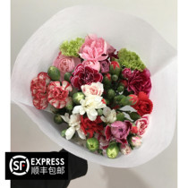 Flowers carnations flowers flowers home flower arrangement send flowers multi-head Kang fresh cut flowers flower basket with floral art