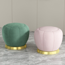 Net celebrity small stool Household sitting stool living room sofa stool coffee table stool Nordic light luxury fabric low stool wear shoe stool