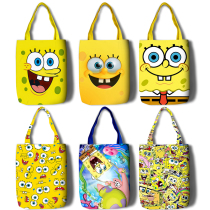 SpongeBob SquarePants pie big Star shopping bag canvas one shoulder simple bag