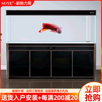  Jinjing ultra-white fish tank aquarium floor-to-ceiling high-end living room partition bottom filter glass 2021 new large arowana tank
