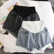 Pregnant women low waist leggings summer denim shorts 2021 summer clothes New pregnant women pants outside wear three hot pants summer