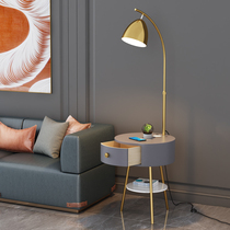 Nordic living room sofa floor lamp Net Red simple bedroom bedside cabinet with drawer storage coffee table lamp