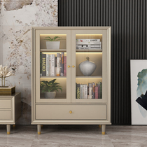 Full Solid Wood Light Lavish Wine Cabinet Bedroom Small Family Cherry Wood Modern Minima Home Ins Wind Glass Combined Side Cabinet