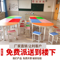 Training desk manufacturer direct selling strip table single double class table and chairs for primary and middle school students remedial training course desk