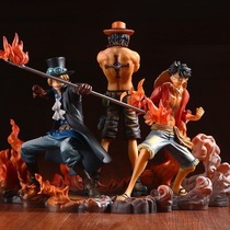 Anime One King DXF Group Three Brothers Aesabo Lufei Scene Animation Hand-made Model ornaments