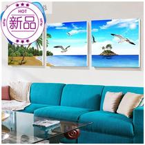 The hanging picture behind the sofa the living room decoration painting the modern simple Sea View sofa the back t-View Wall triple