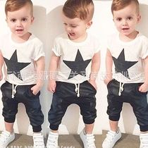 New childrens wear British star solid color T-shirt high-qu