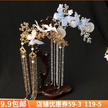 Hanfu headdress butterfly side clip hairclip hairpin tassel female hair stylet hair hair accessories Super fairy