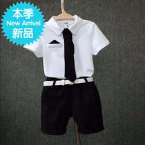 Childrens set Boys Summer s suit gentleman two-piece baby clothes summer 23 years old 47 Flower Boy 6 festival dress 5