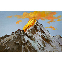 Tong Derecorded Jinshan Xiangyun Realistic Cloth Surface Oil Painting Living Room bedroom Decorative Painting Collection Pure Hand Painting