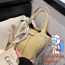 France Cone Koery genuine leather mesh red slanted satchel bag woman 2022 new tide retro ancient single shoulder hand bucket bag