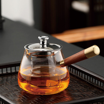 Side glass Teapot Single pot Small green Citrus Teapot Liner Filter Kung Fu tea set Flower tea brewing tea set Small