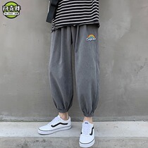 Casual pants mens Spring and Autumn New loose fat size Joker Hong Kong wind ins Korean version of the Tide brand long pants