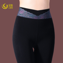 Pick song hit bottom pants woman spring autumn slim fit high waist display slim fit high slingshot woman pants outside wearing on foot pure black seamless integrated pants