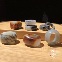 (Support for re-inspection) Xishi Xinjiang Hetian Jade seed material finger male Hetian white jade ring female accessories