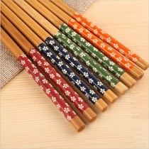 Chopsticks carbonized simple and simple Japanese ZAKKA chopsticks kitchen tableware supplies household fried chopsticks cherry blossom bamboo chopsticks