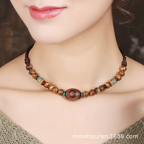 Original design handmade heavenly agate accessories Joker Tibetan Jewelry necklace choker neck chain neck chain female
