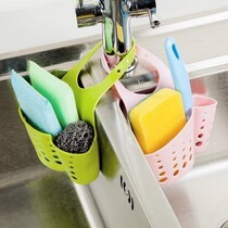 Large multi-function adjustable snap-type sink storage hanging basket Colorful multi-purpose sponge drain hanging bag 1