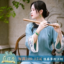 Spring Palace resentment spring summer and autumn imitation late Qing antique clothes Chinese style Ruyi side hand embroidered a city wind wool big robe shirt