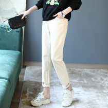 Baoshi Li fashion new jeans women high waist thin pants autumn 2021 foreign style Joker straight casual pants