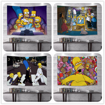 American anime Simpson background cloth ins childrens room bedside living room decoration hanging cloth rental house renovation