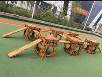 Kindergarten wooden climbing frame childrens sensory balance beam outdoor Anji physical training combination outdoor climbing ladder