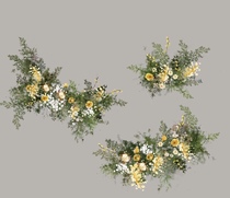 5 sets of wedding White Green Yellow Blue Orange hand-painted flower combinations all PSD file layered format renderings material