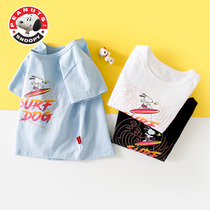 snoopy snoopy childrens clothing childrens 3 summer short sleeve T-shirt 2021 New Children 7 foreign summer clothes