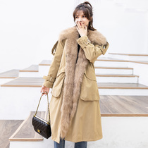  Yue Zhixiu Parker clothing womens 2021 winter new medium-long windbreaker fox fur grass liner removable coat jacket