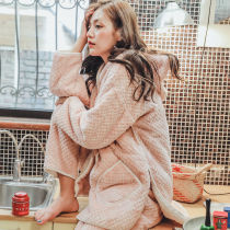 Autumn and winter Korean cute coral velvet ladies pajamas flannel home clothing warm and thick velvet two-piece suit