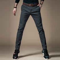 2022 spring and spring new mens pants pencil pants youth elastic mens casual pants mens slim long pants Korean version of the tide