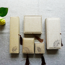Tassel linen ring box booklet box vintage ring antique ring box gift jewelry jewelry