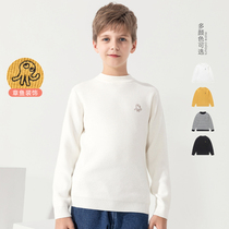 Barabara boy hit undershirt 2021 Winter fit new children pure color sweater 100 hitch 201421103101