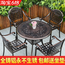 Outdoor table and chairs Cast aluminium Balcony Patio Leisure three-five pieces Open-air Outdoor Iron Art Waterproof Sunscreen Table and chairs Combined