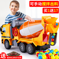 Childrens cement mixer toy boy concrete tanker model large simulation mixer discharge engineering truck
