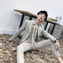 Fall Pure Color suit Three sets Mens Inn Wind Fashion Trends West Suit Men Casual Handsome set