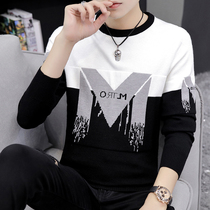 Sweater men 2021 Spring and Autumn new round neck Korean fashion trend autumn and winter personality sweater sweater thick base shirt