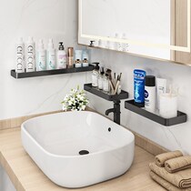 Toilet non-punching bathroom glass shelf wall-mounted wash table supplies Daquan toilet mirror front storage rack