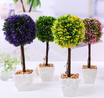 Simulation bonsai plant small potted plant mini fake green planting pendulum piece plastic silk flower indoor home decoration