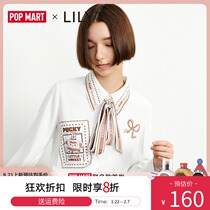 (PUCKY Cooperation Series) LILY2021 Winter New Women's Retro Gone with the Wind Printed Chiffon Shirt