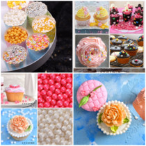 Creative birthday cake Bread donut decoration sugar beads Edible mix and match gold silver and white color baked pearl sugar