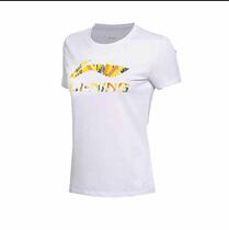 Li Ning T-shirt women big LOGO short sleeve cotton sportswear running spring and autumn leisure yoga AHSN816