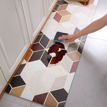Net red kitchen mat non-slip anti-oil and dirt-resistant household erasable disposable strip kitchen carpet leather pvc foot pad